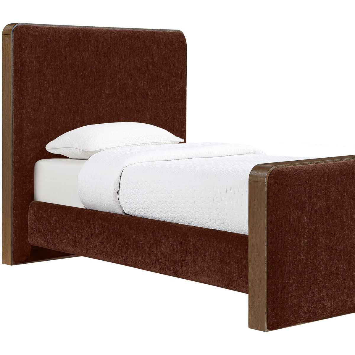 Dalton Burgundy Fabric Upholstered Bed