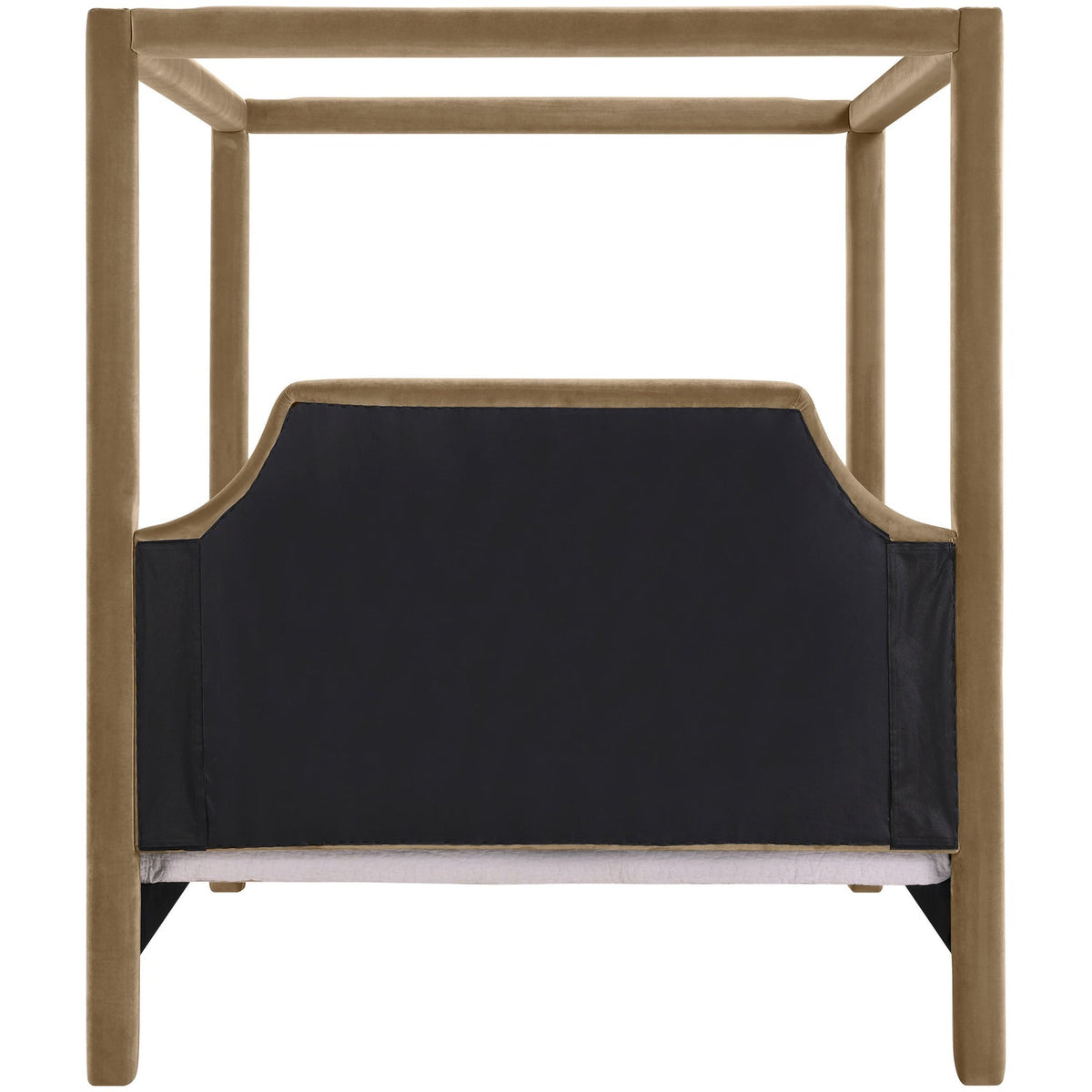 Dawson Beige Velvet Upholstered Bed
