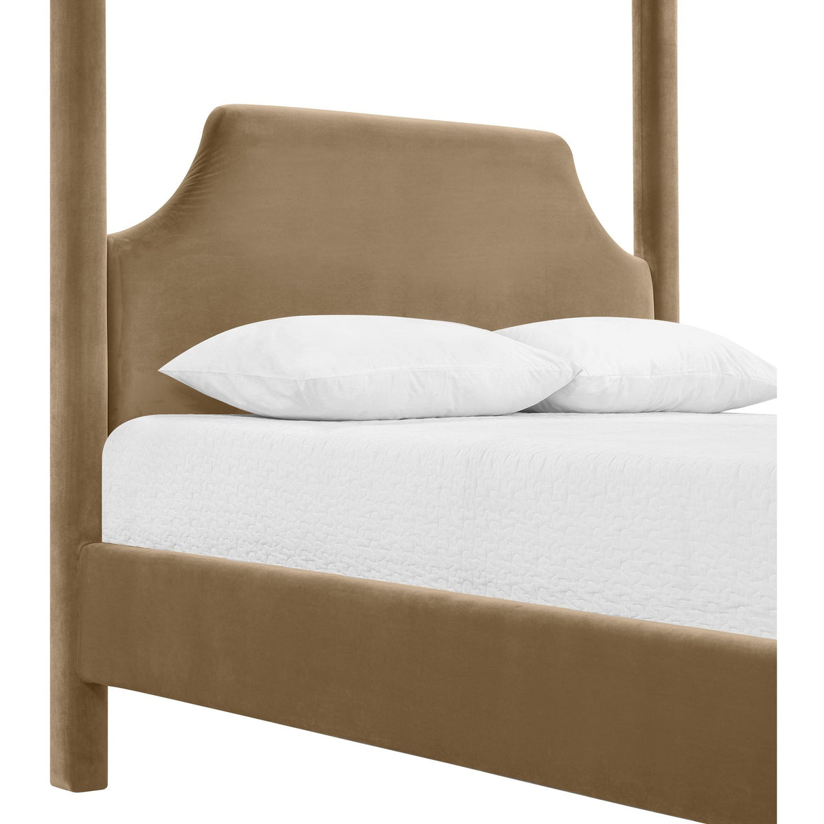 Dawson Beige Velvet Upholstered Bed