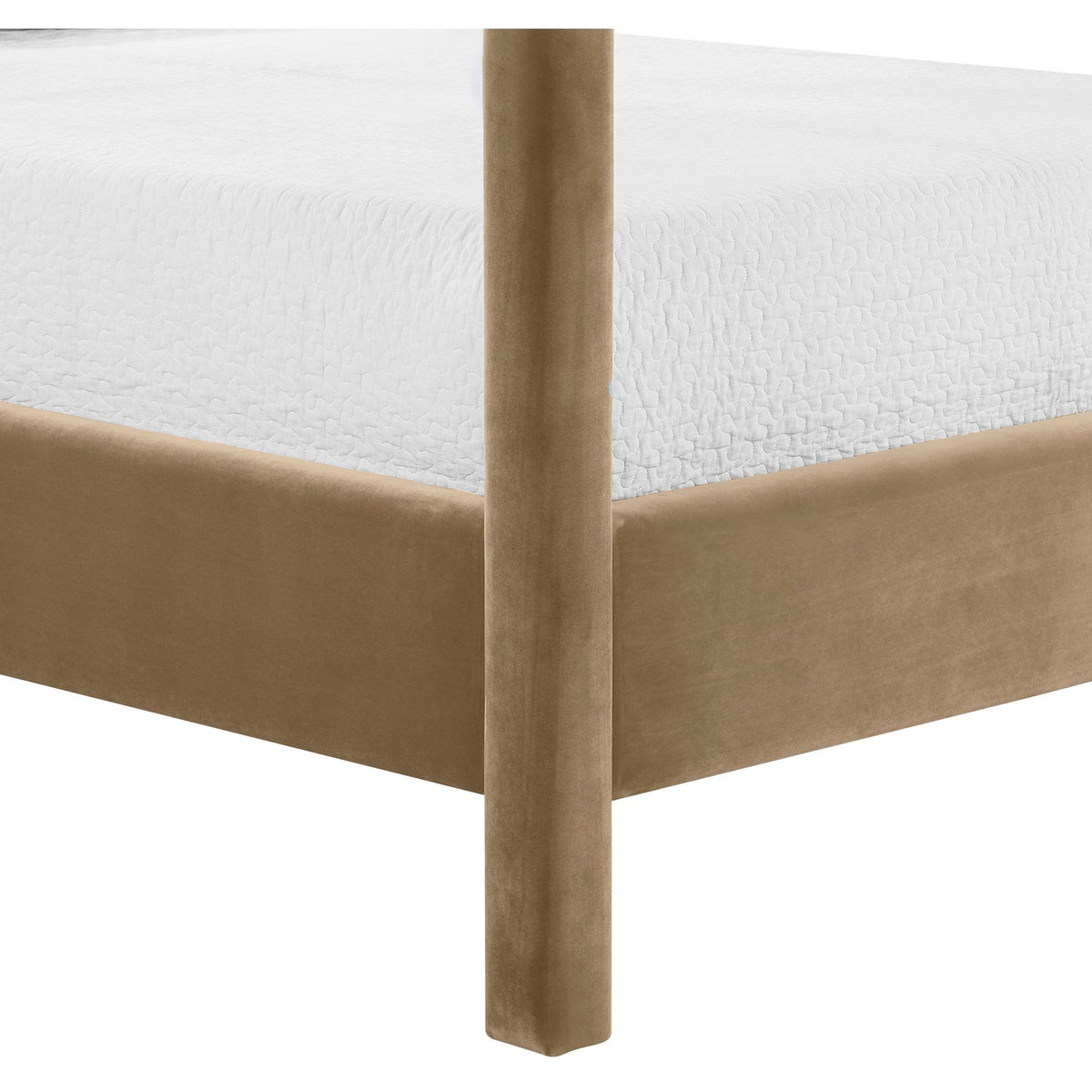 Dawson Beige Velvet Upholstered Bed