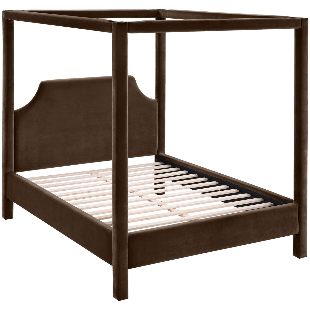 Dawson Brown Velvet Upholstered Bed