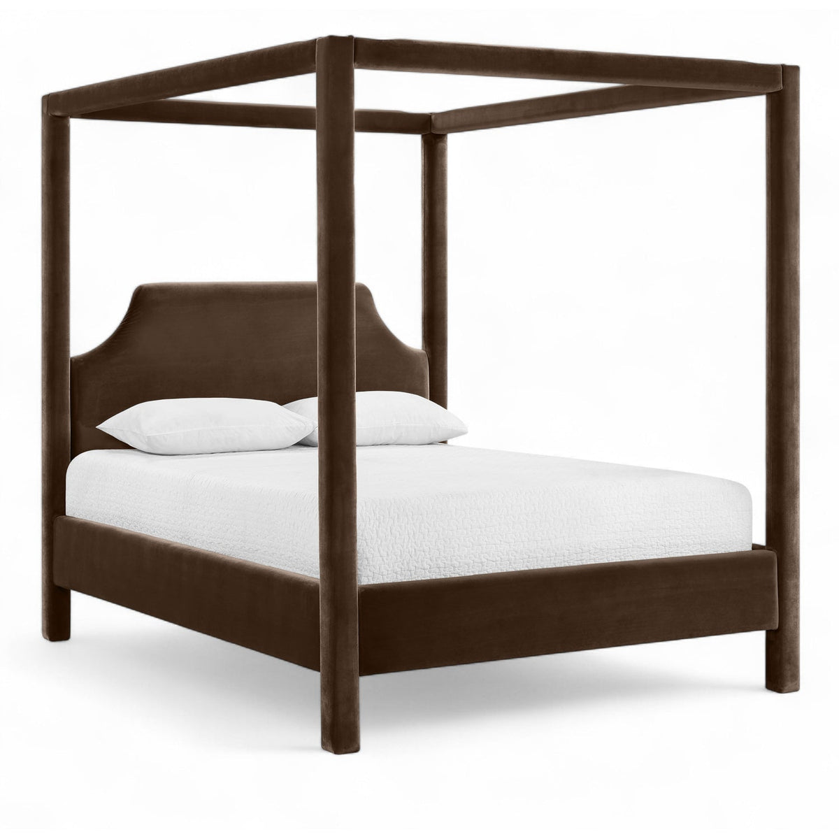 Dawson Brown Velvet Upholstered Bed