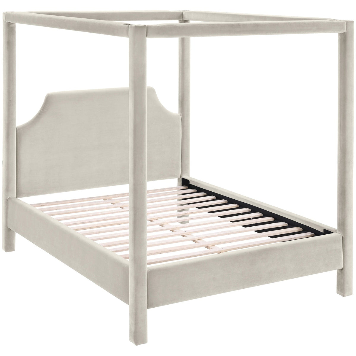 Dawson Cream Velvet Upholstered Bed