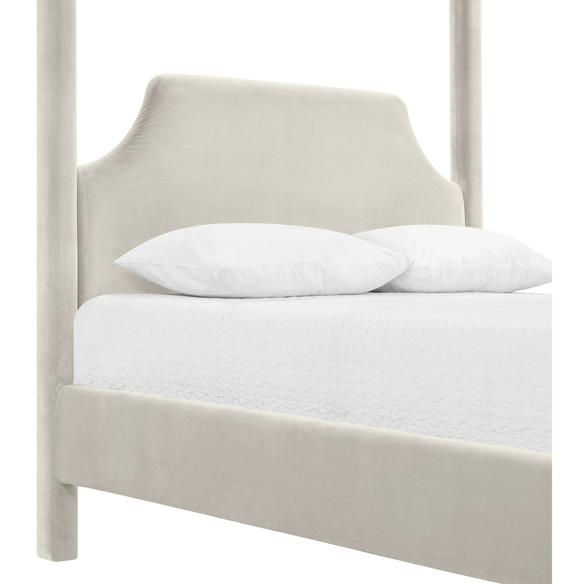 Dawson Cream Velvet Upholstered Bed