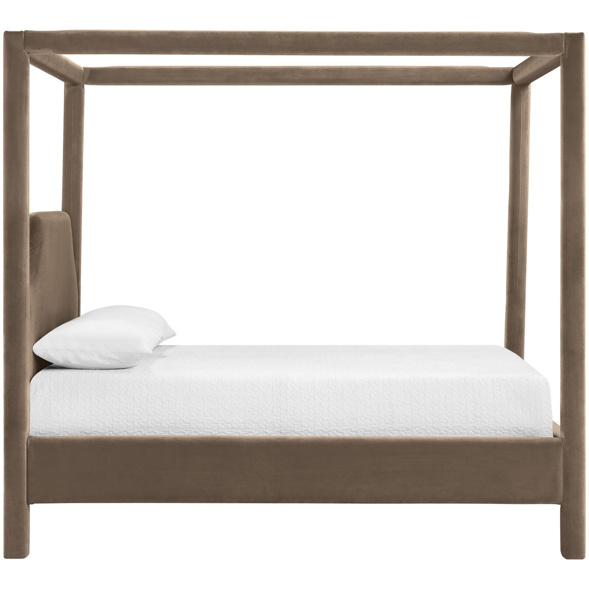 Dawson Taupe Velvet Upholstered Bed