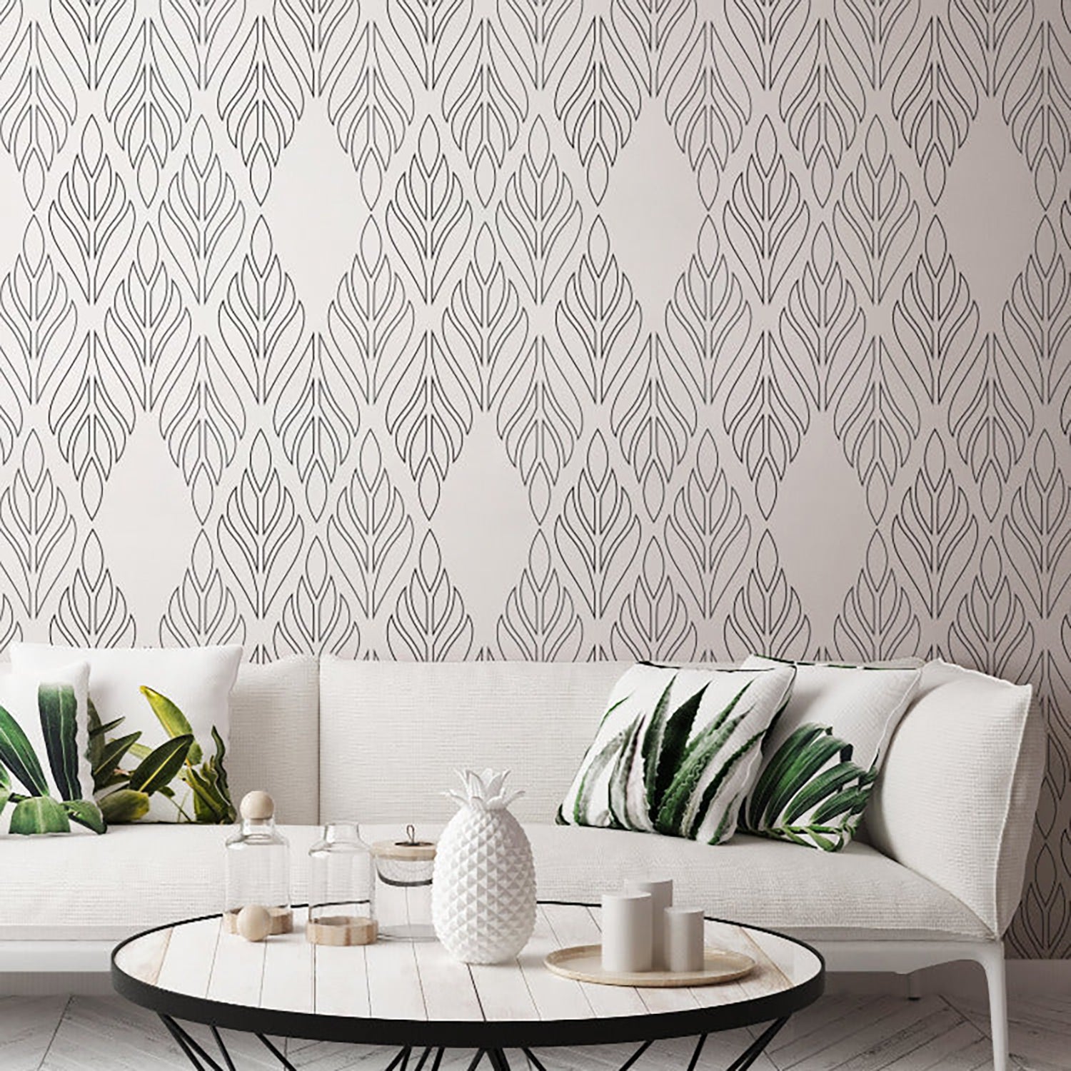 Mitchell Black Deco Palm Wallpaper