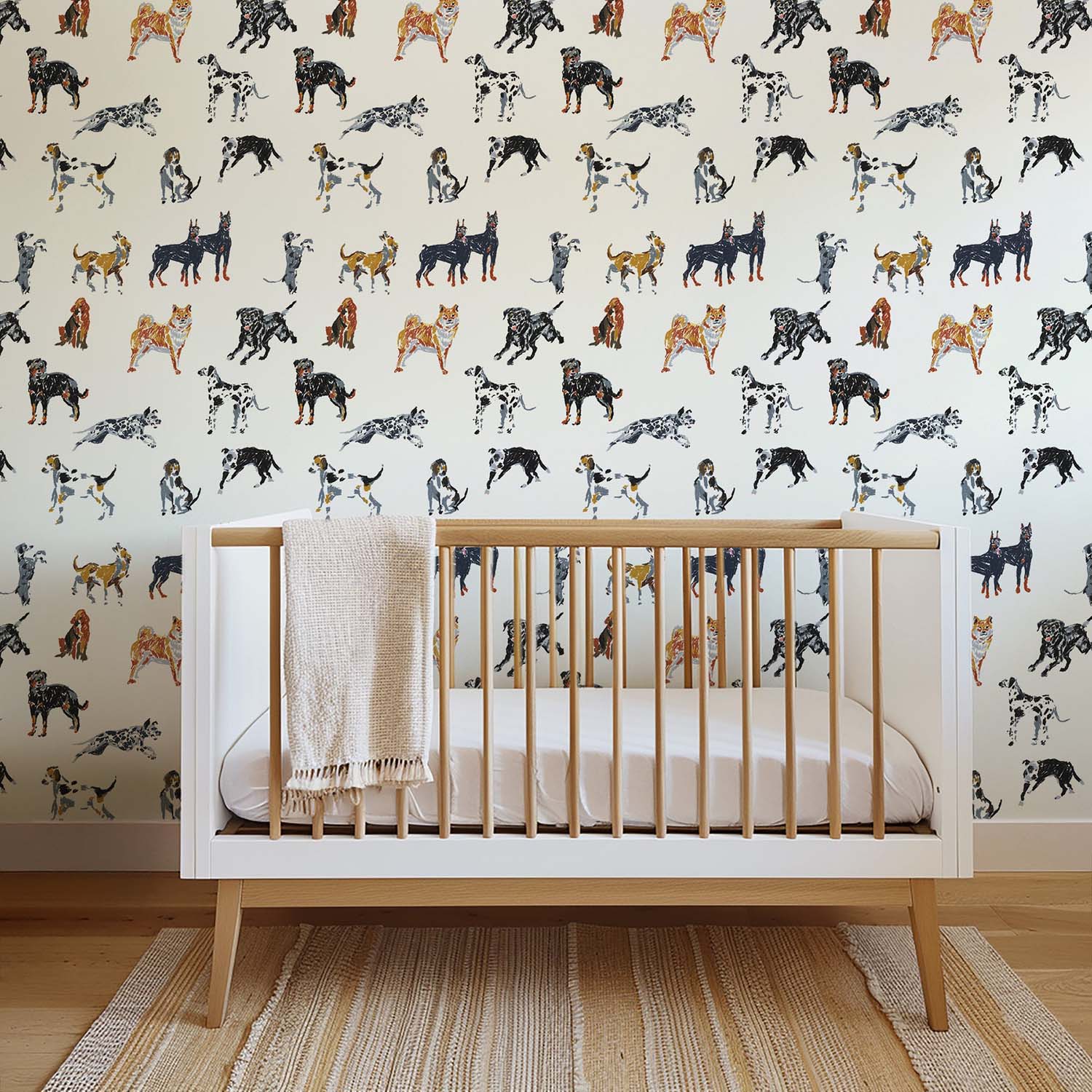 Dog Days statement wallpaper in Pale Blue, swatch detail