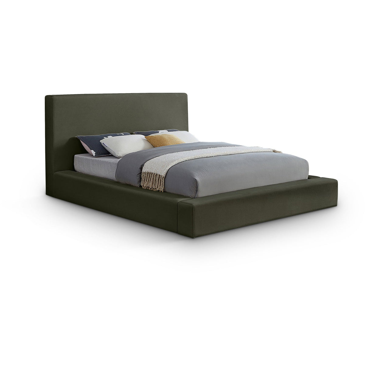 Dorian Green Velvet Upholstered Bed