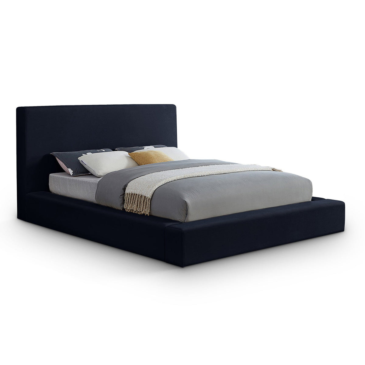 Dorian Navy Velvet Upholstered Bed