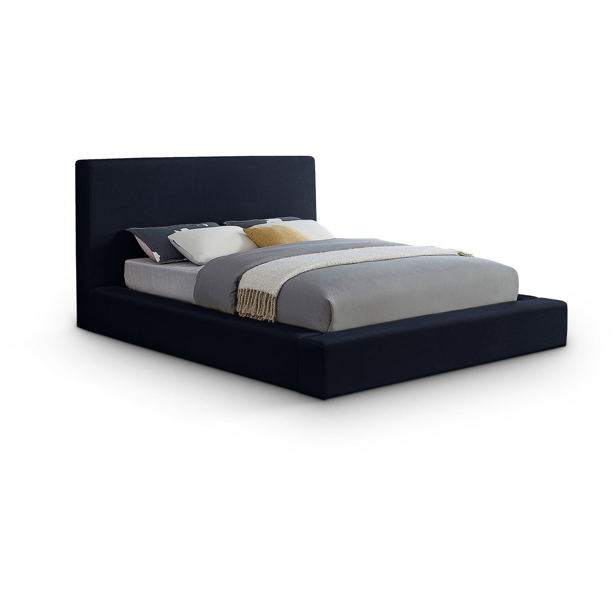 Dorian Navy Velvet Upholstered Bed