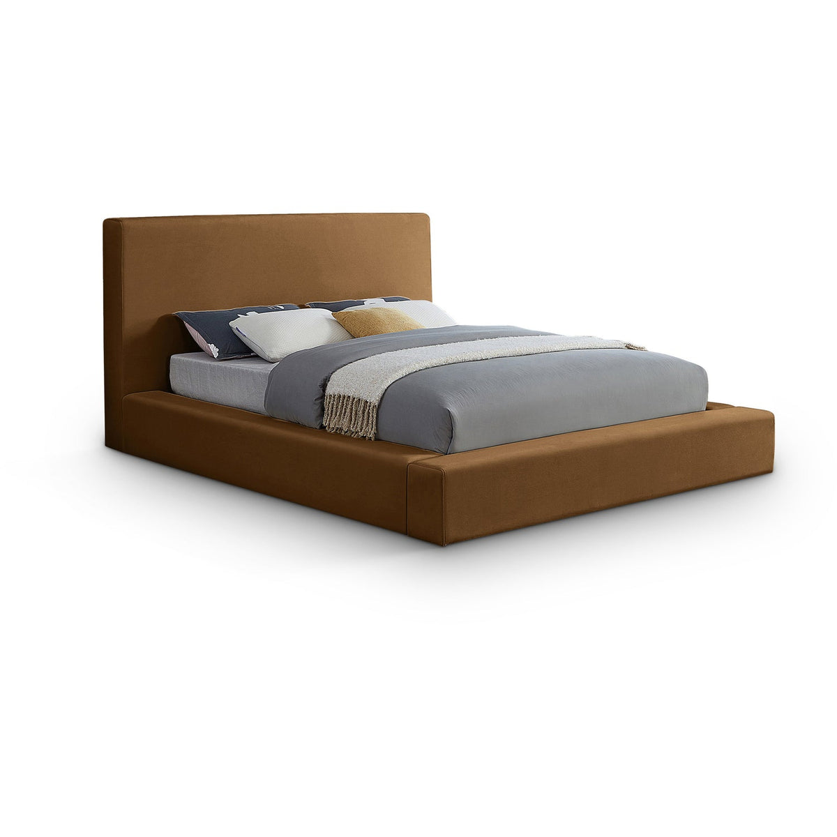 Dorian Saddle Velvet Upholstered Bed