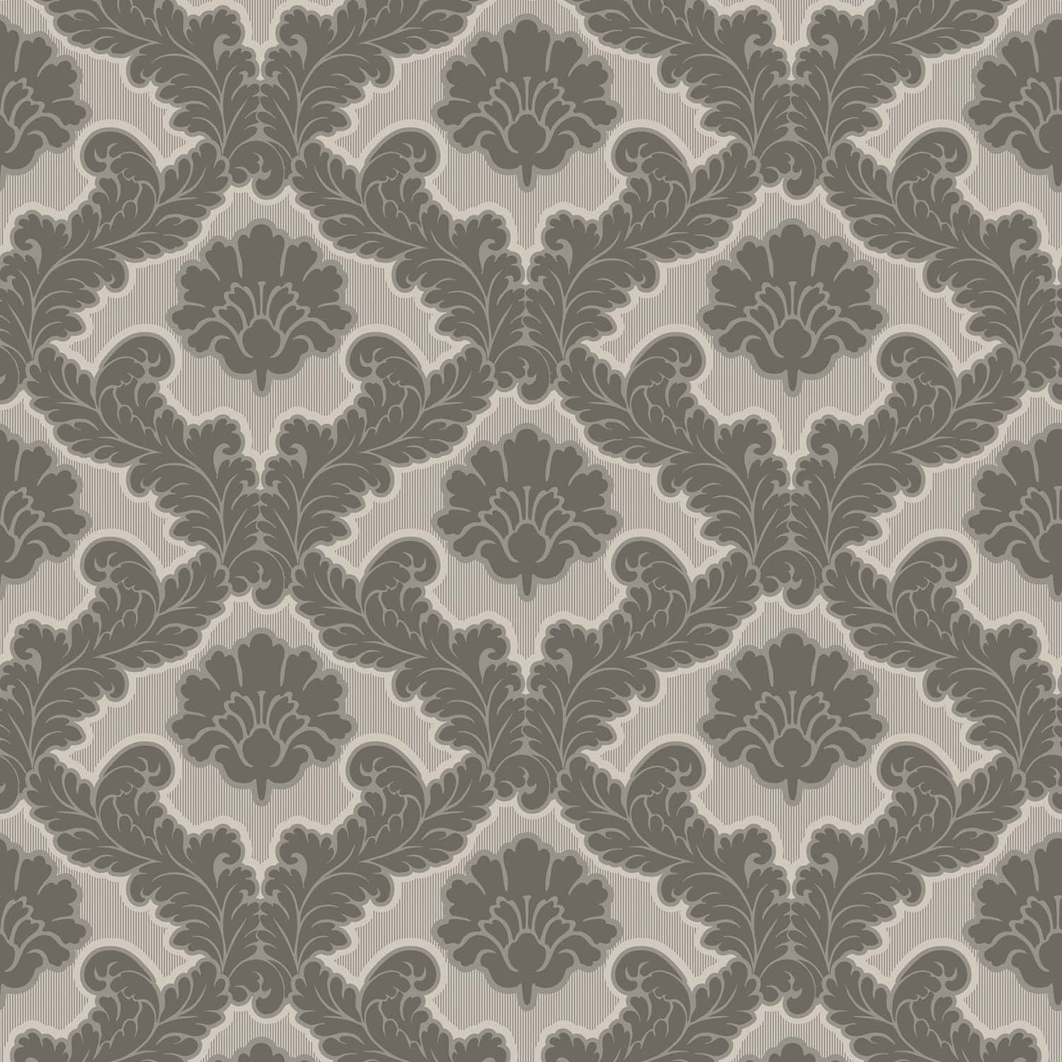 Drawing Room Leaf botanical wallpaper in Driftwood, corner detail