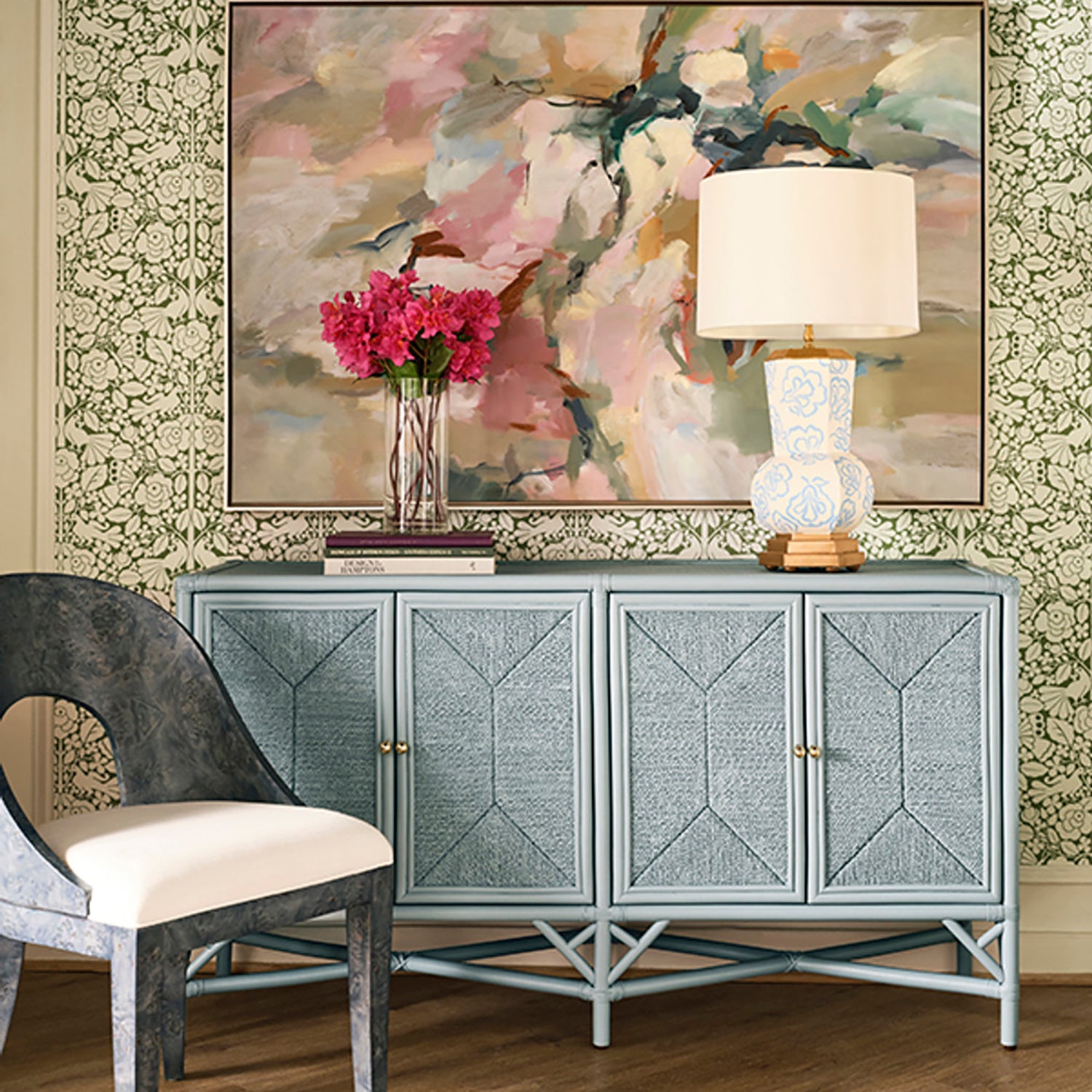 Worlds Away Eleanor 4 Door Cabinet