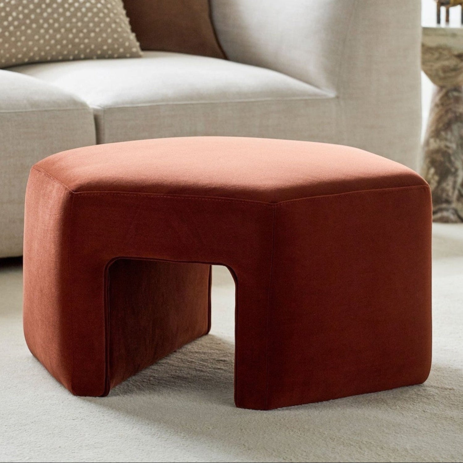 Ellisa Recycled Fabric Ottoman