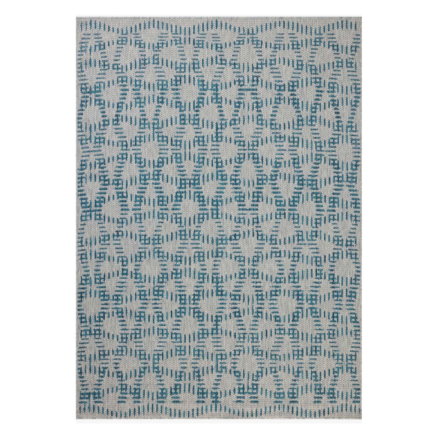 Loloi Easton Fog/Teal Indoor/Outdoor Rug