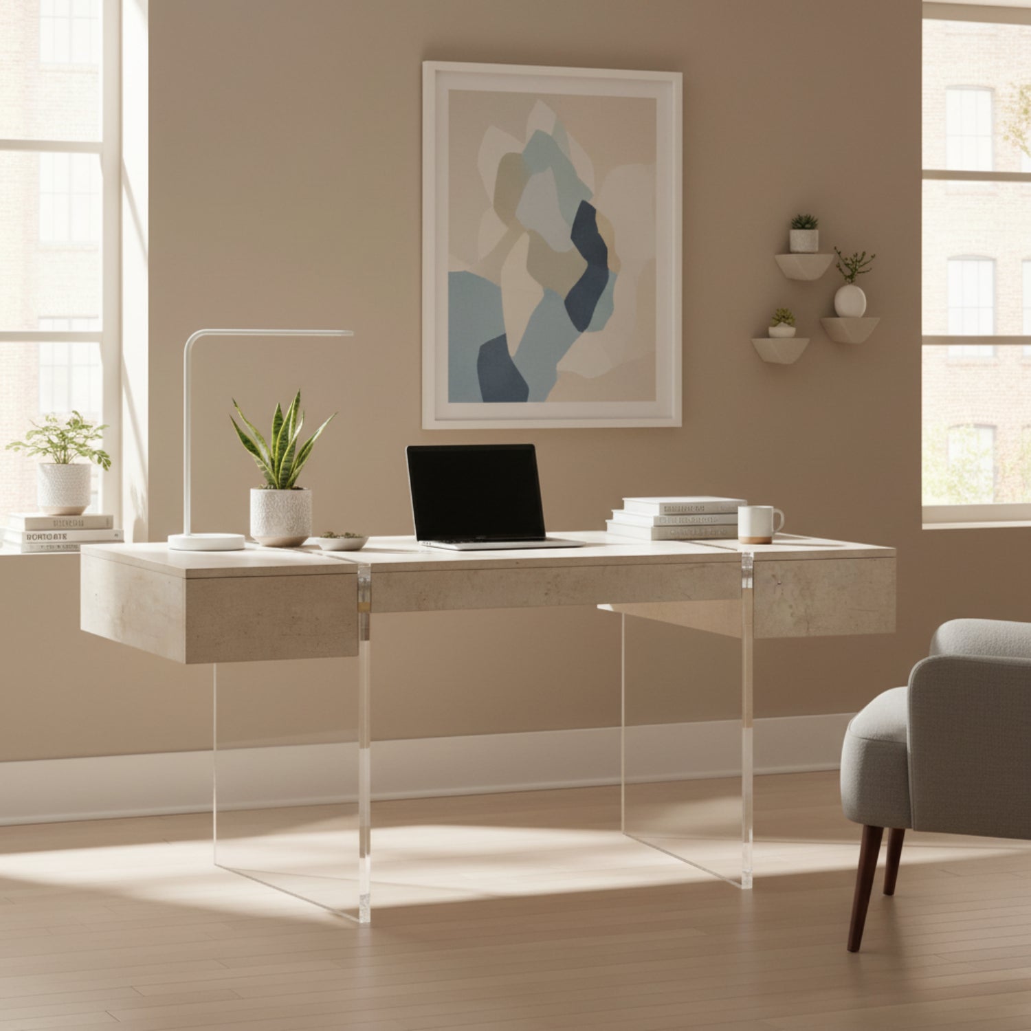 John Richard Loftus Side Drawer Curved Desk