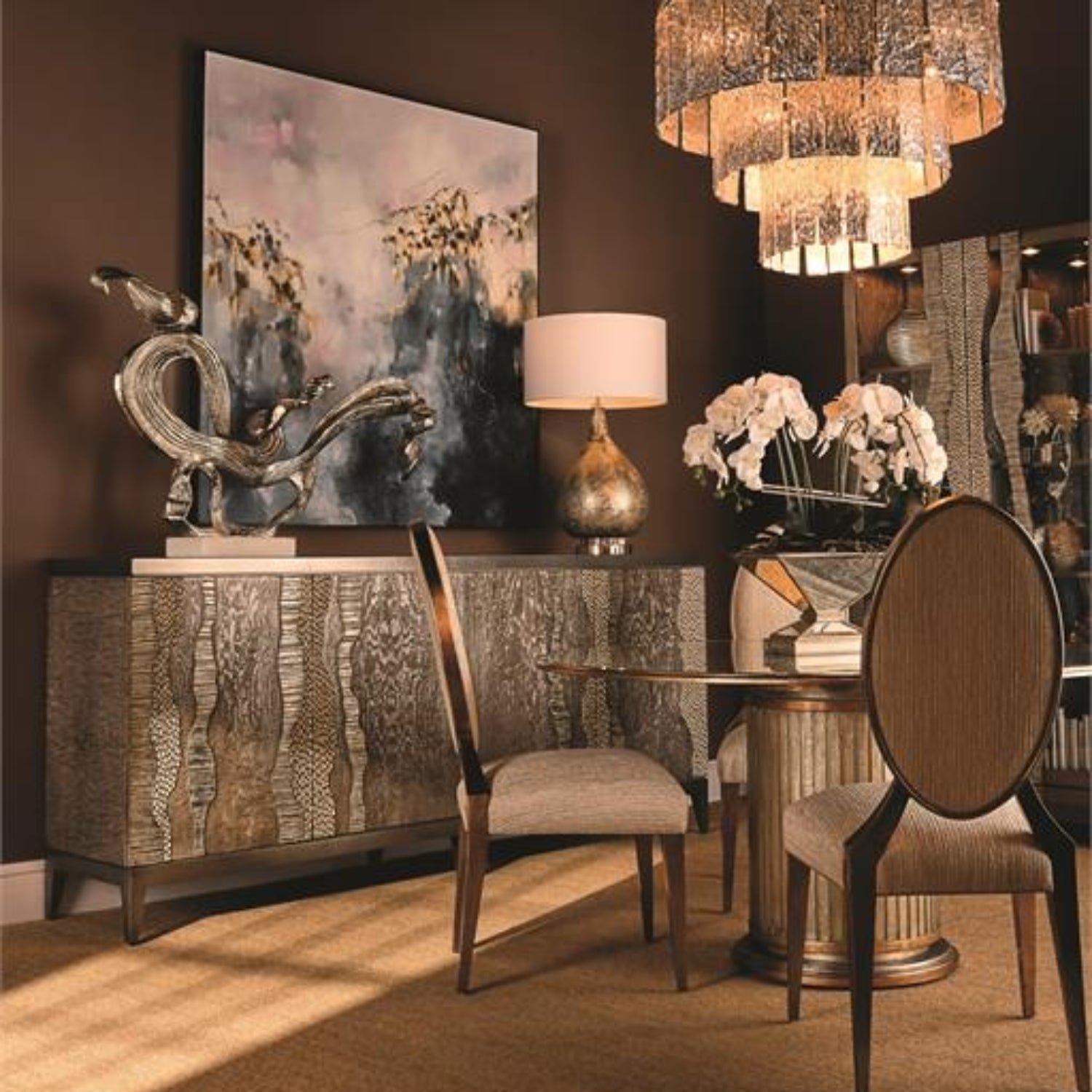 John Richard River's Edge Silver Four-Door Credenza
