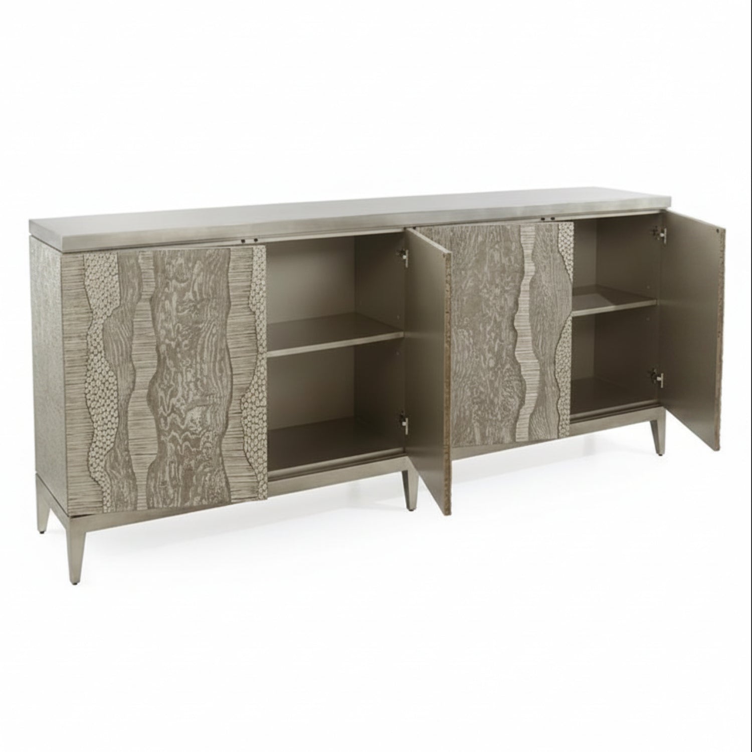 John Richard River's Edge Silver Four-Door Credenza