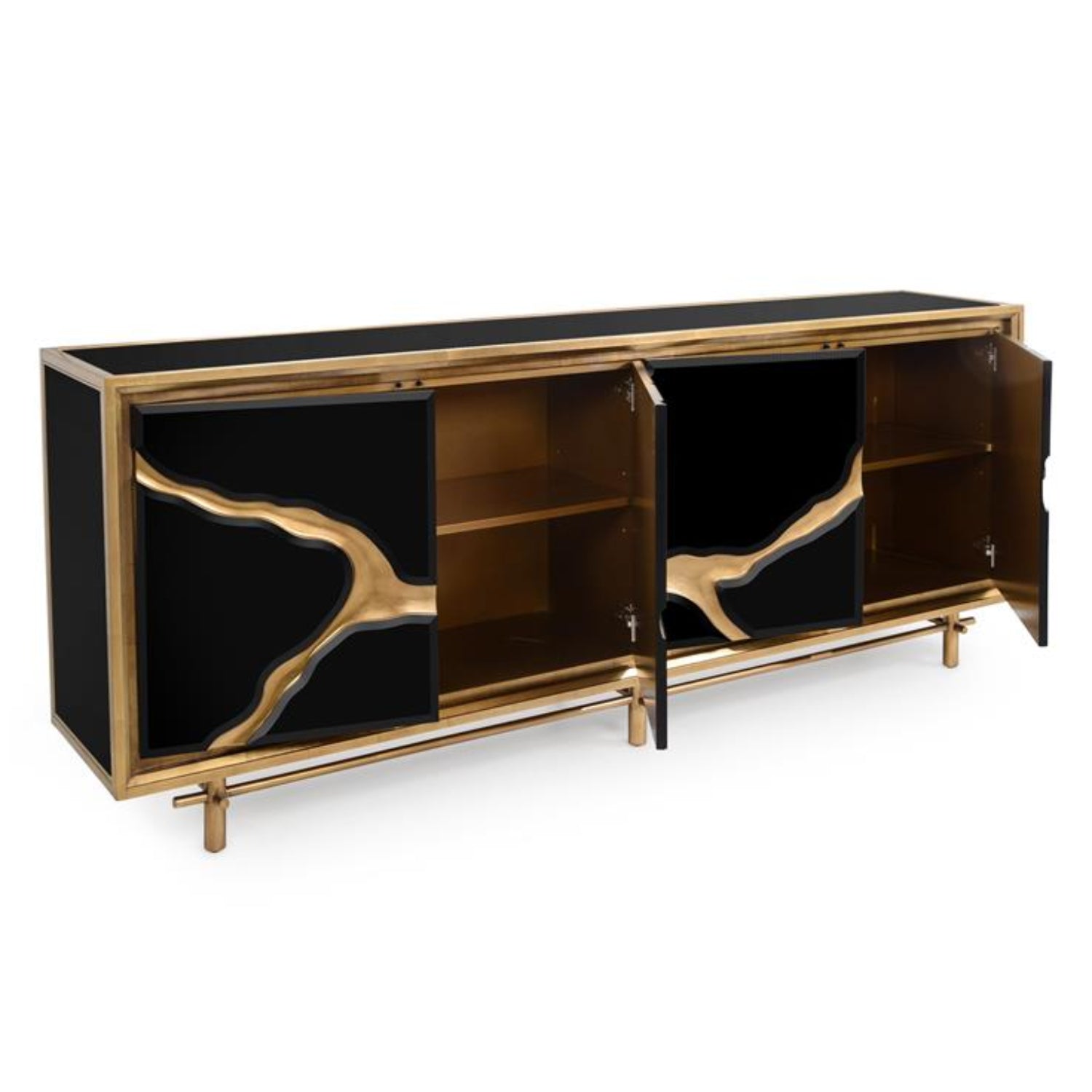John Richard Ravine Black Four-Door Credenza