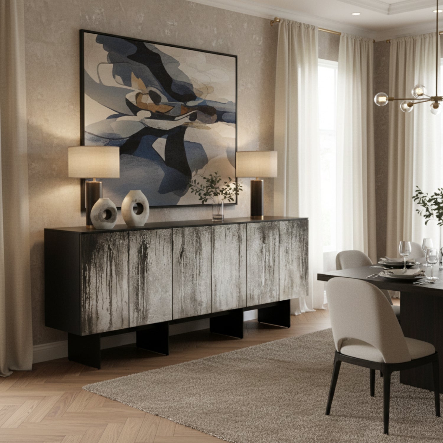 John Richard Rainfall Six-Door Sideboard