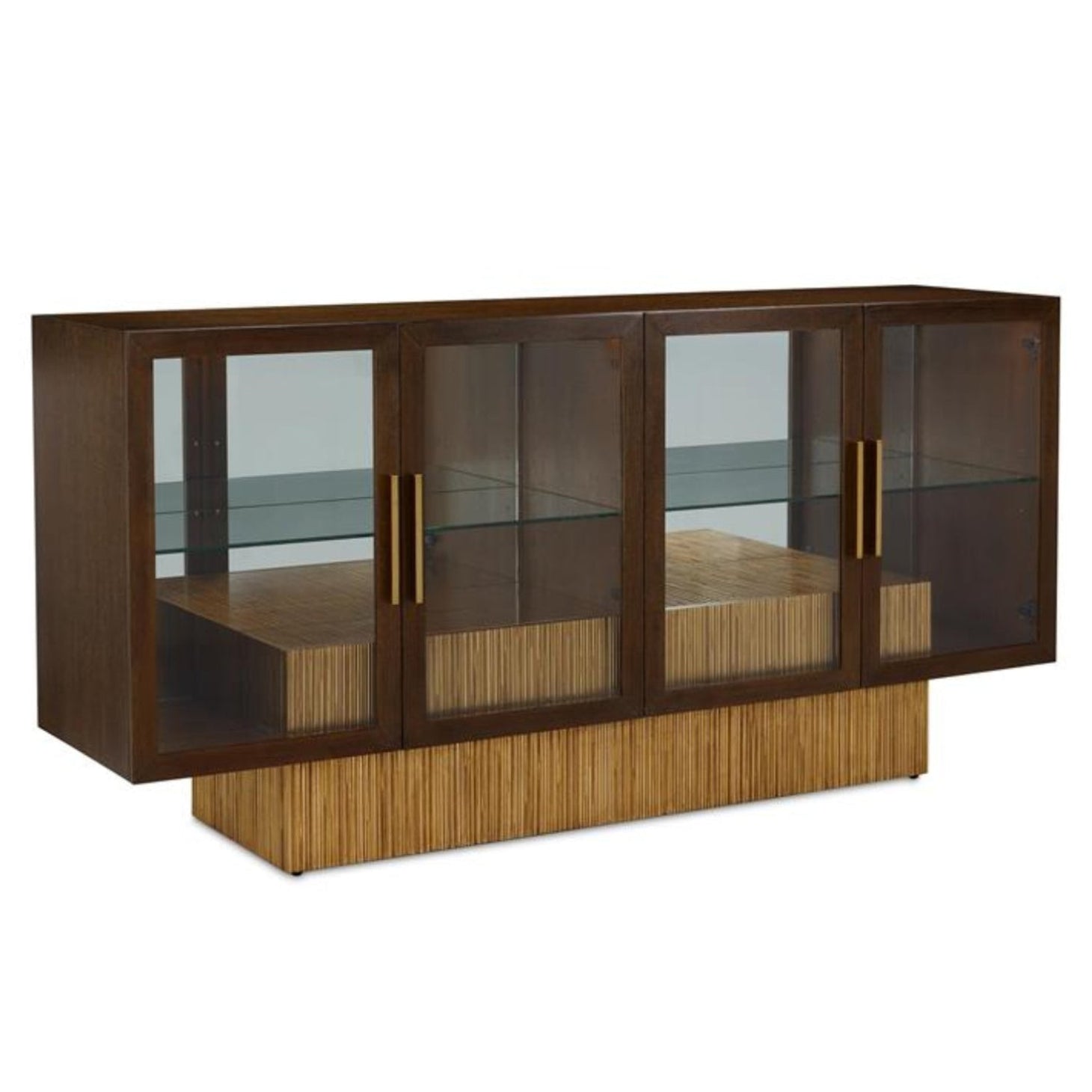 John Richard Suffolk Four-Door Lighted Credenza — in Natural Finish