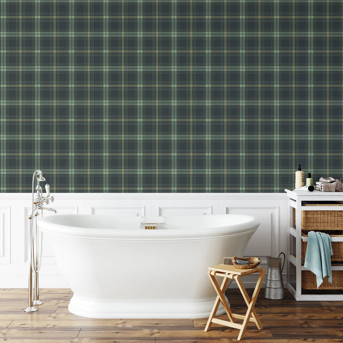Mitchell Black English Check Wallpaper