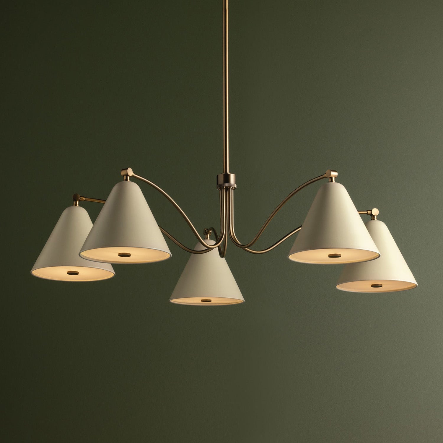 Troy Lighting Clive Patina Brass 5 Light Chandelier