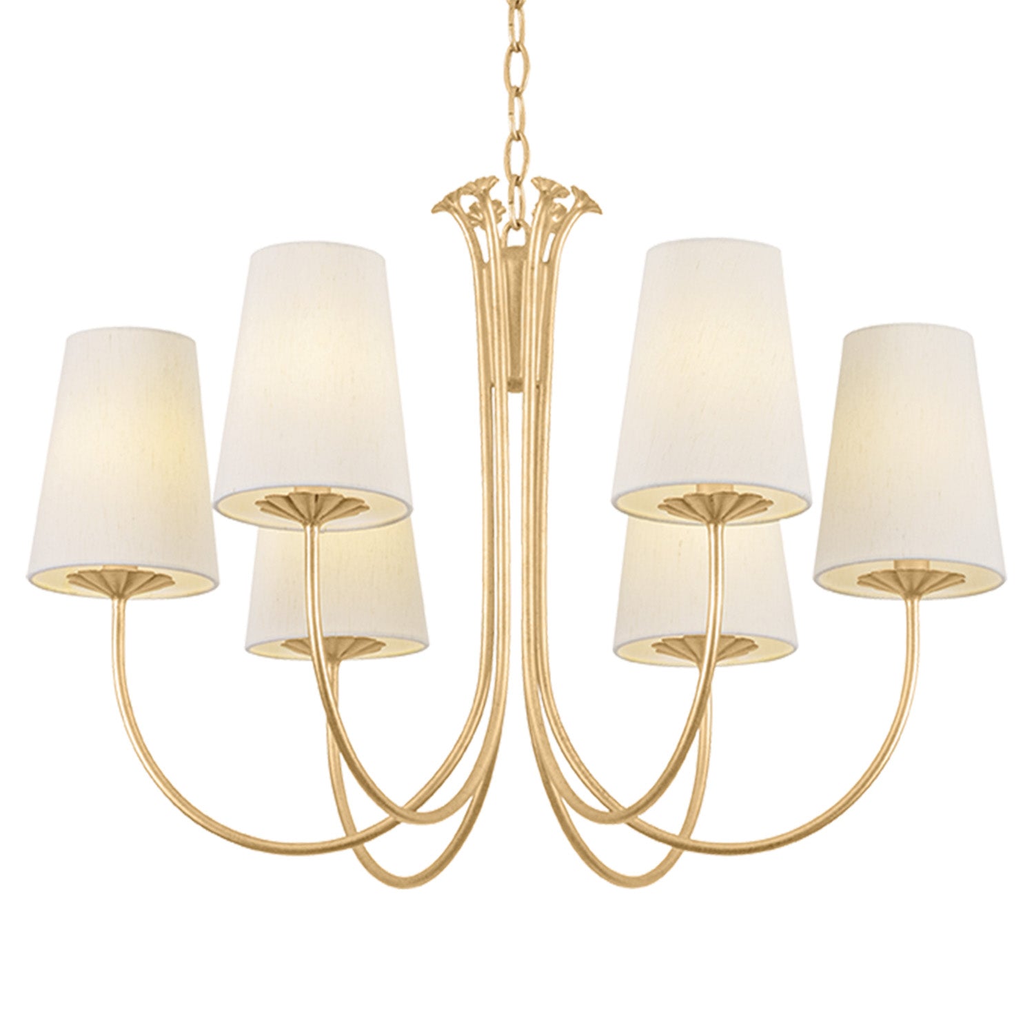 Troy Lighting Weiland Vintage Gold Leaf 6 Light Chandelier