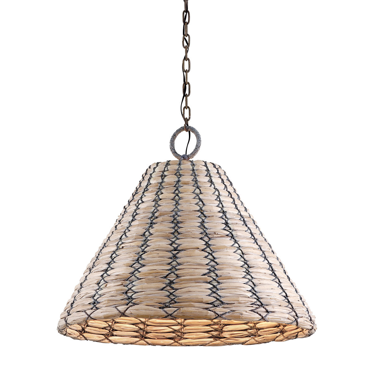 Troy Lighting Solana Pendant in Earthen Bronze, shown lit