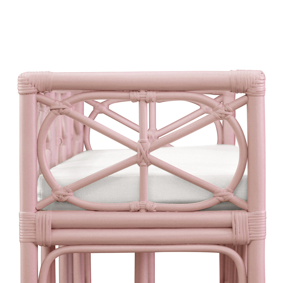 Worlds Away Ferguson Pink Rattan Bench