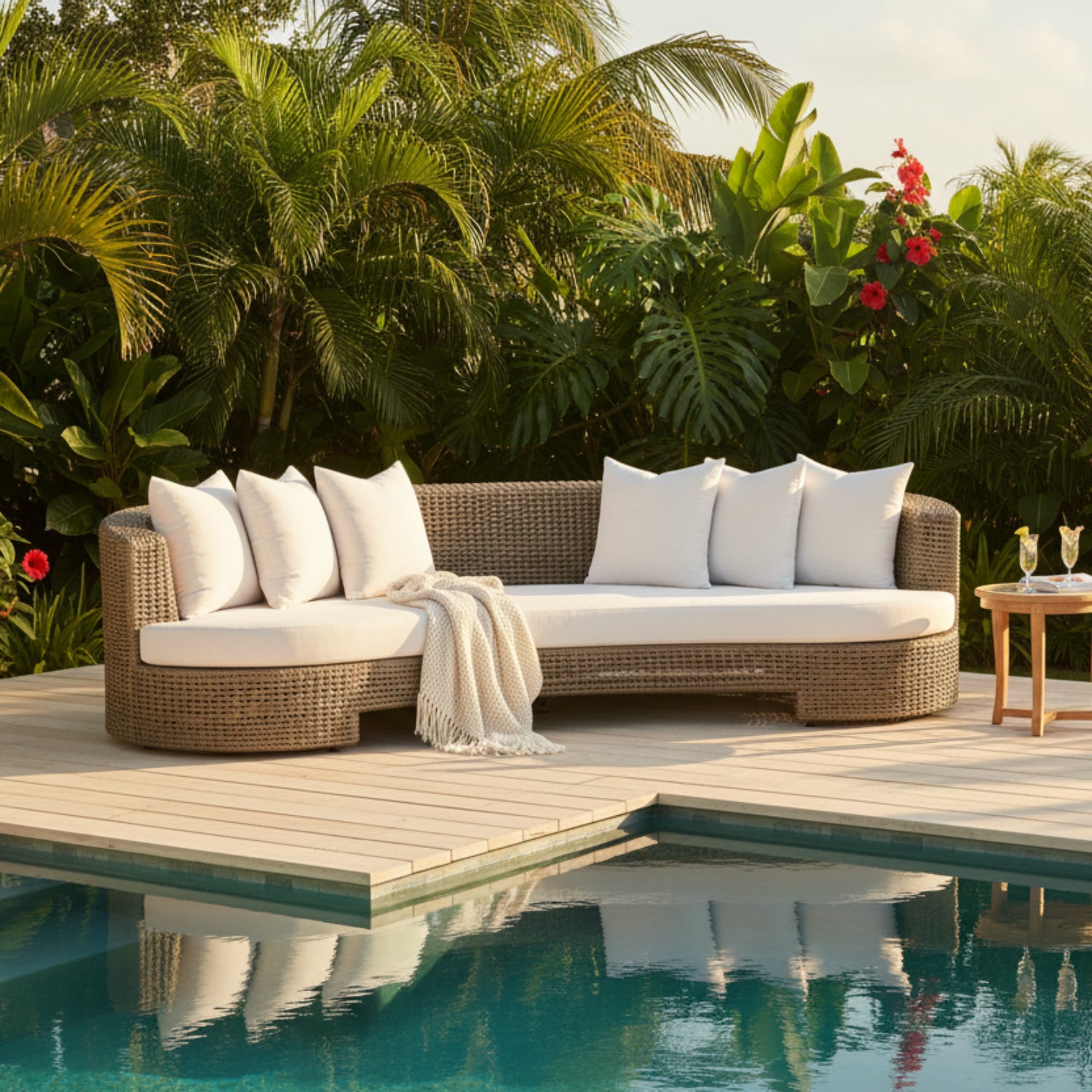 Arteriors Helene Curved Outdoor Sofa