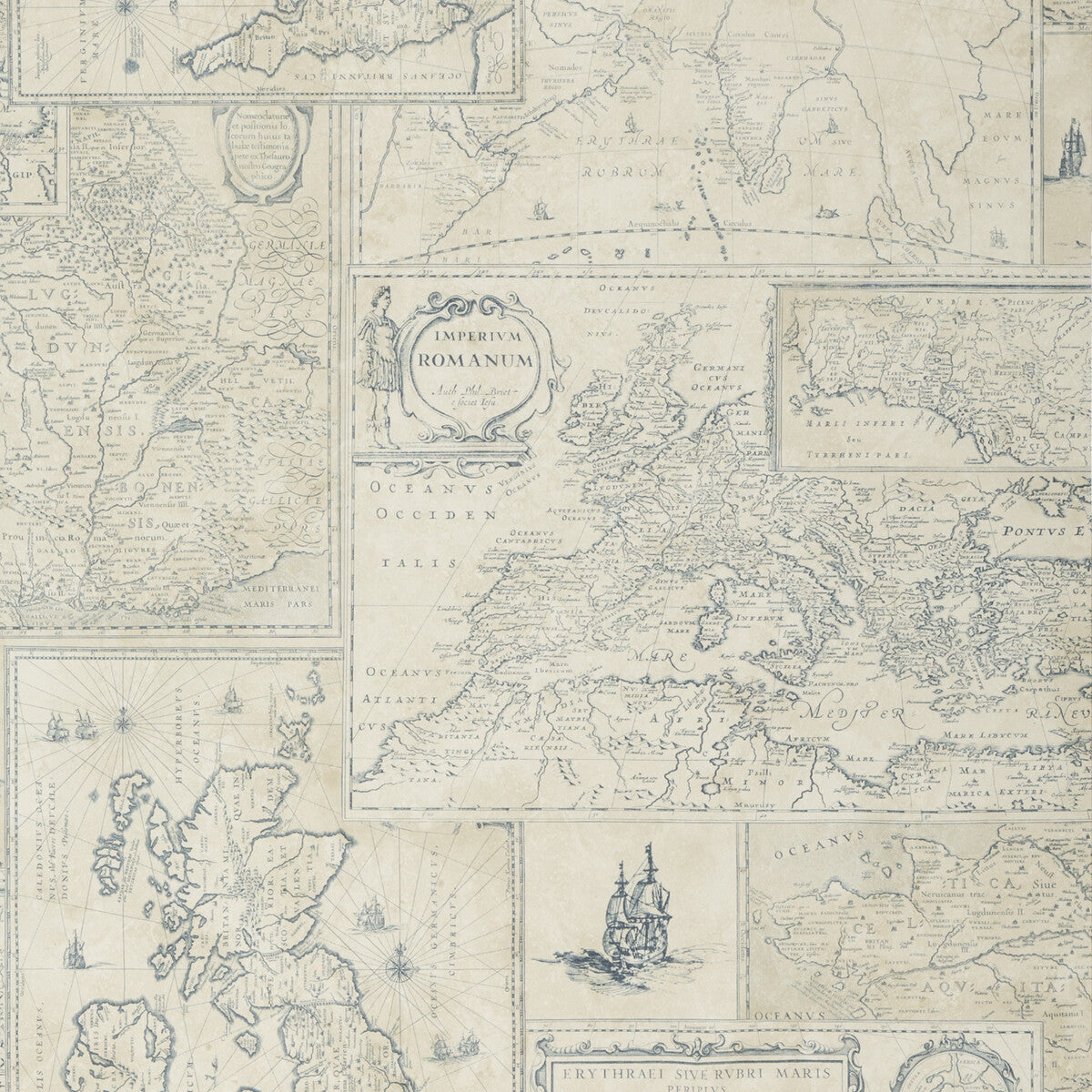 Mulberry Bohemian Travels Indigo Wallpaper