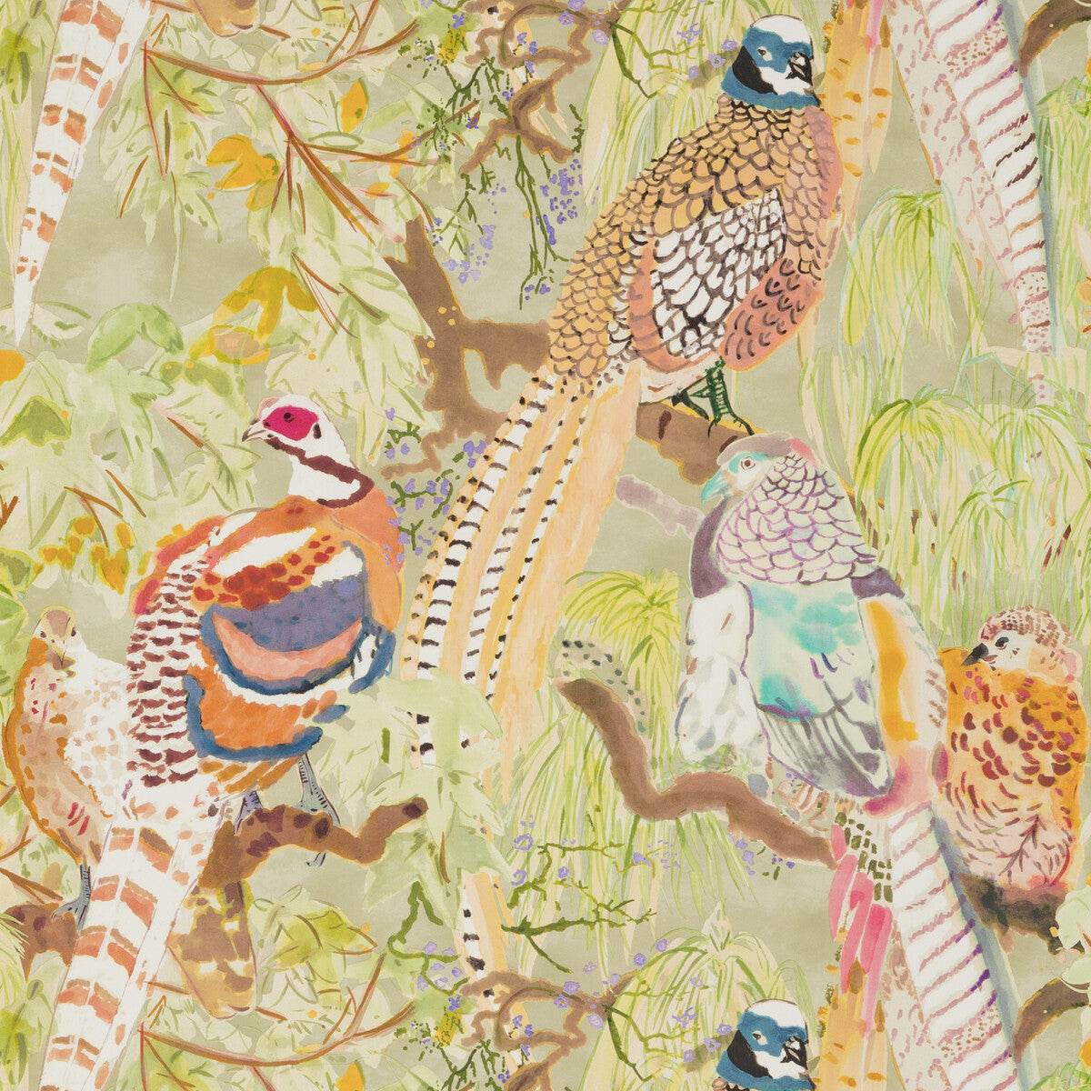 Mulberry Game Birds Multi Wallpaper