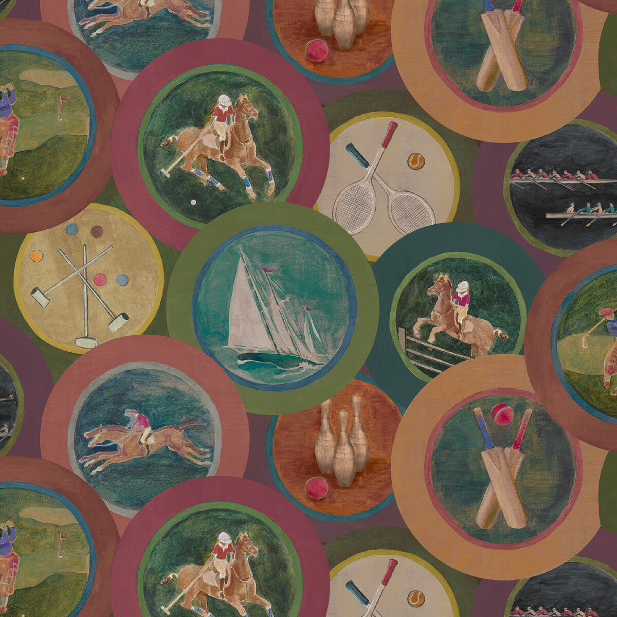 Mulberry Sporting Life Plum Wallpaper