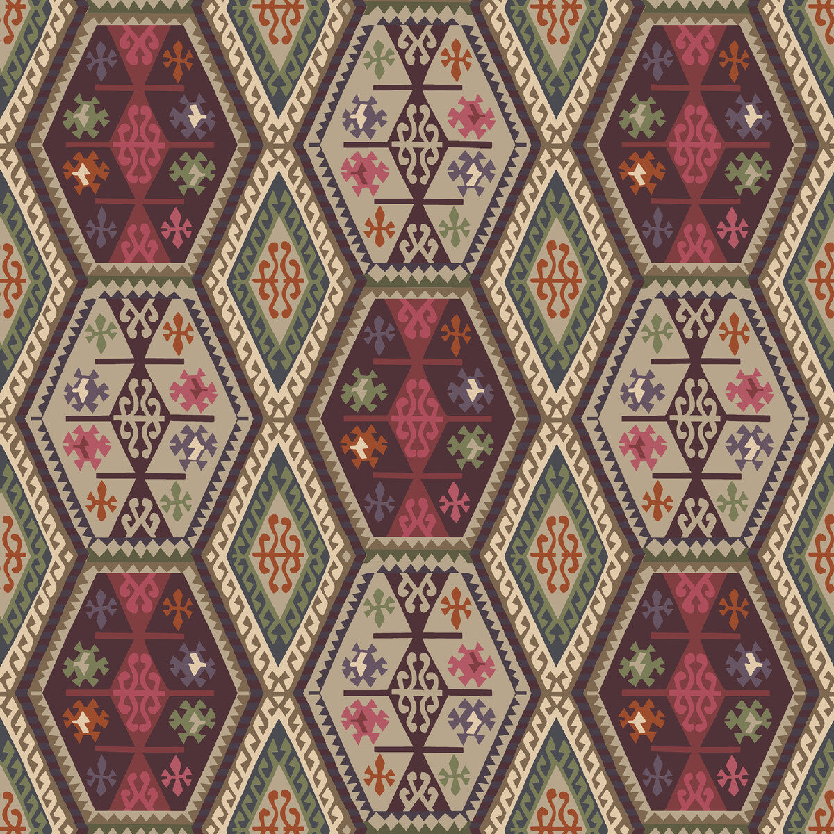 Mulberry Buckland Red/Plum Wallpaper