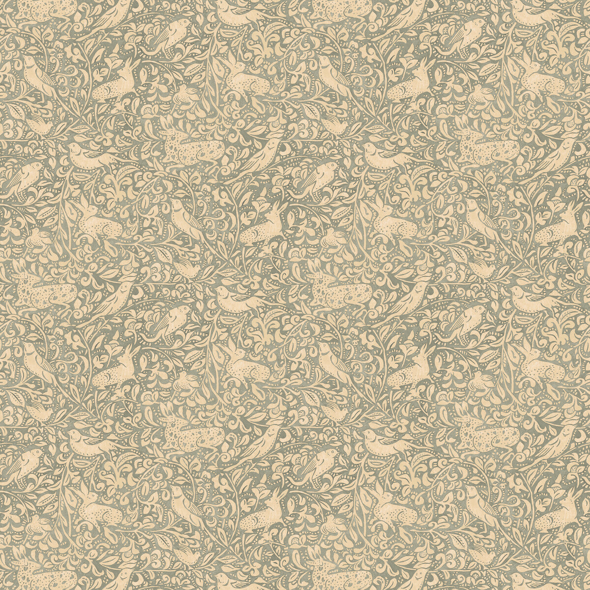 Mulberry Hedgerow Soft Teal Wallpaper