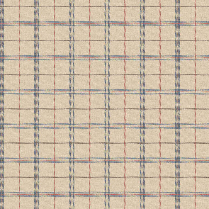 Mulberry Islay Blue/Red Wallpaper