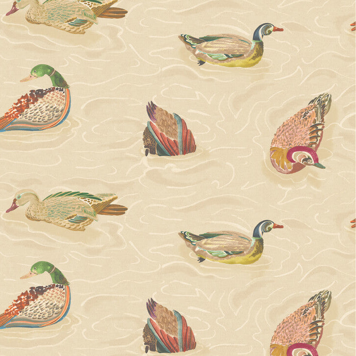 Mulberry Duck Pond Jewel Wallpaper