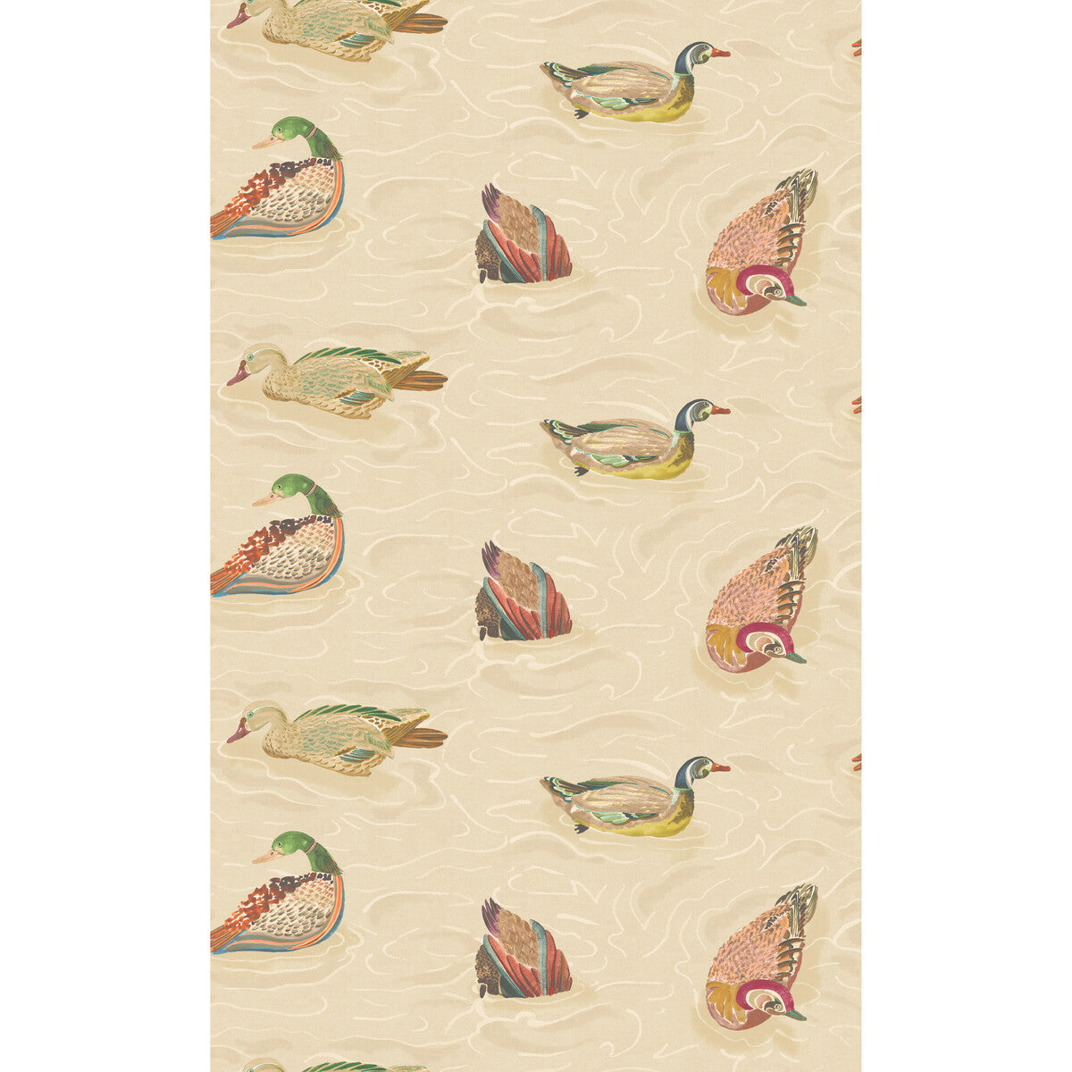 Mulberry Duck Pond Jewel Wallpaper
