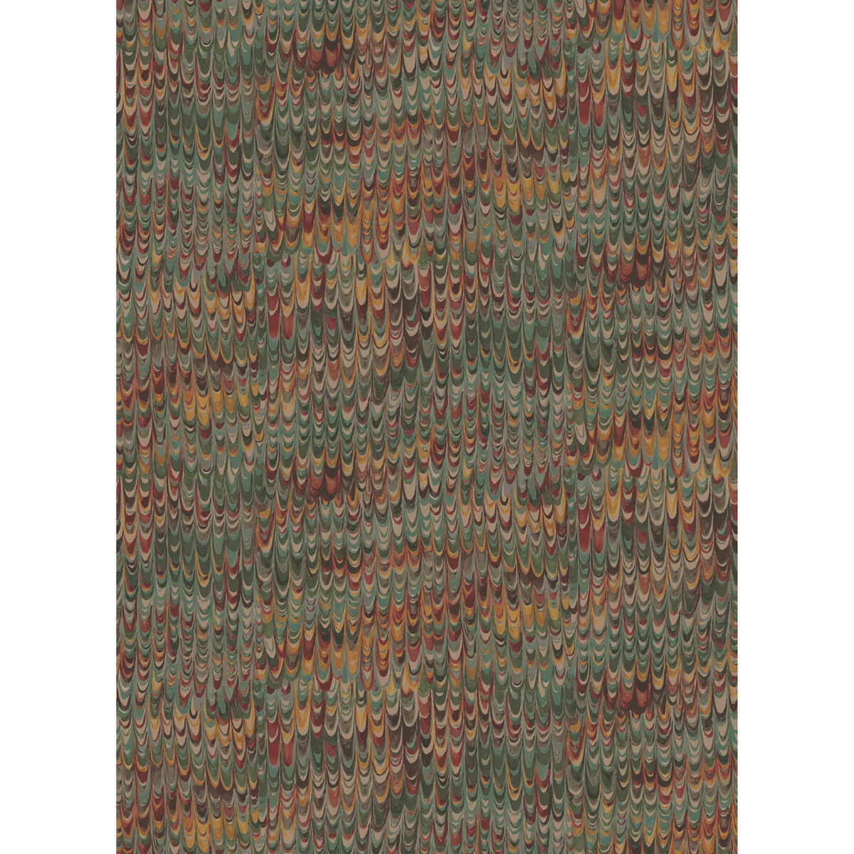 Mulberry End Paper Red/Green Wallpaper