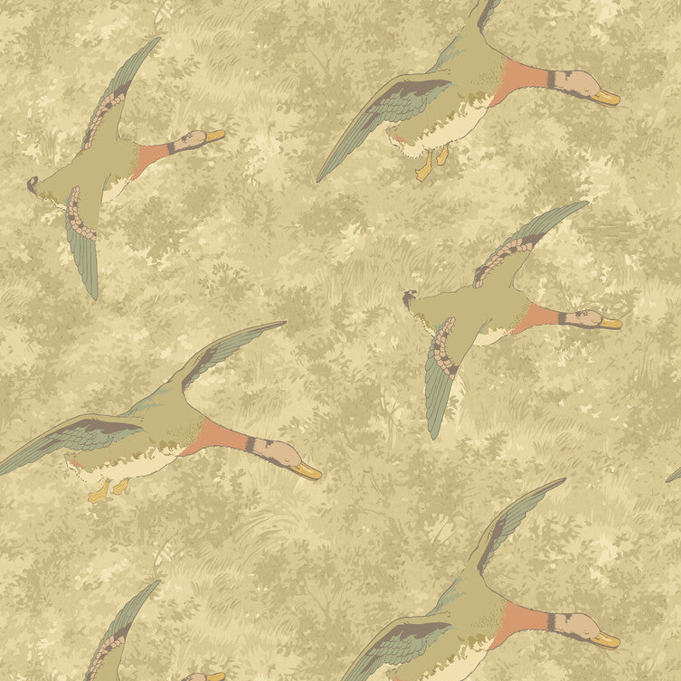 Mulberry Forest Ducks Parchment Wallpaper