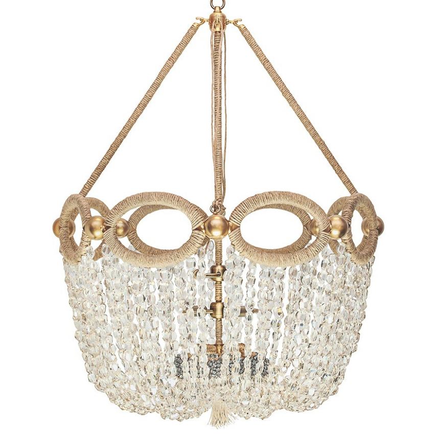 Ro Sham Beaux Fiona Silver Mirror Crystal Chandelier