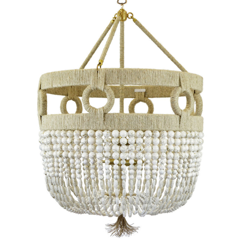 Ro Sham Beaux Frankie Malibu 24 White Swirl Chandelier