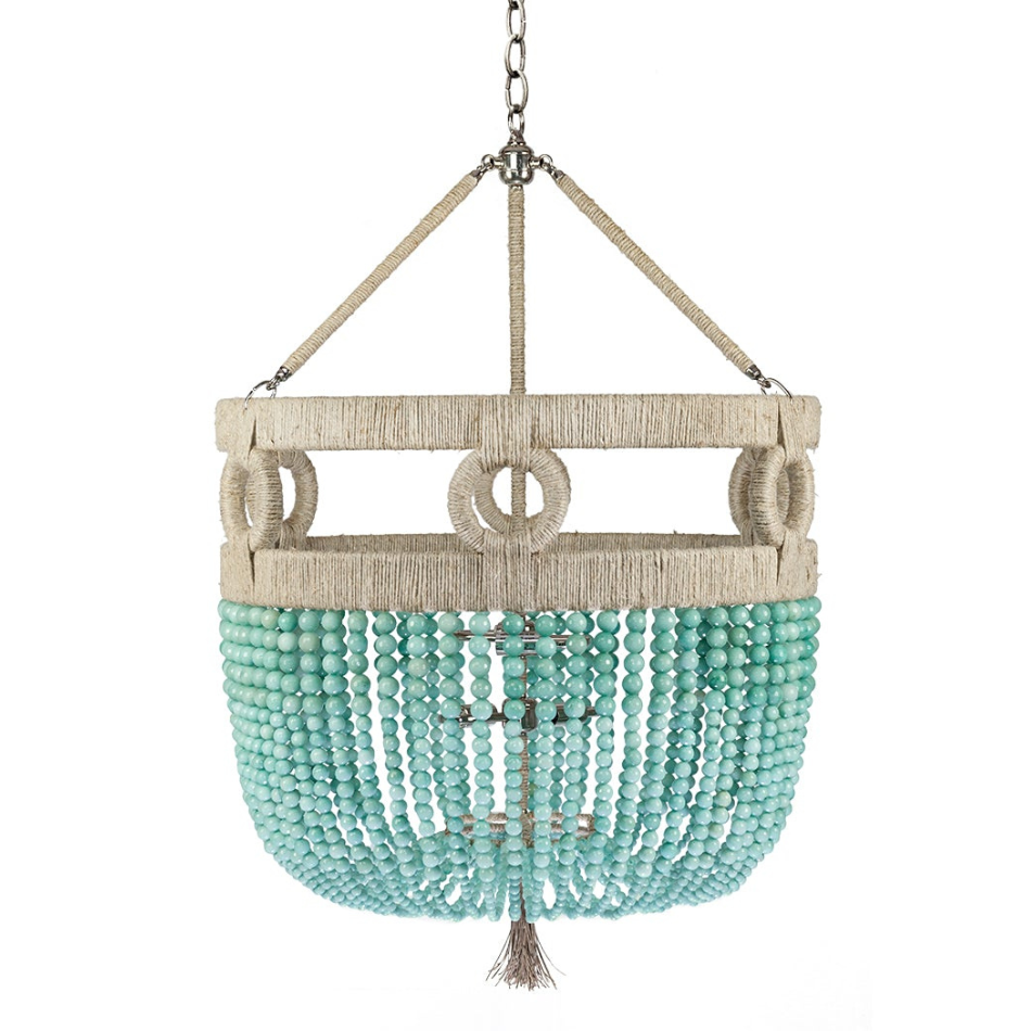 Ro Sham Beaux Frankie Malibu 24 Turquoise Jade Chandelier