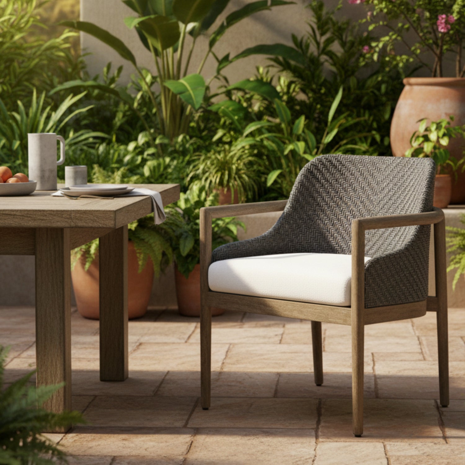 Arteriors Chilton Dark Wash Outdoor Dining Chair