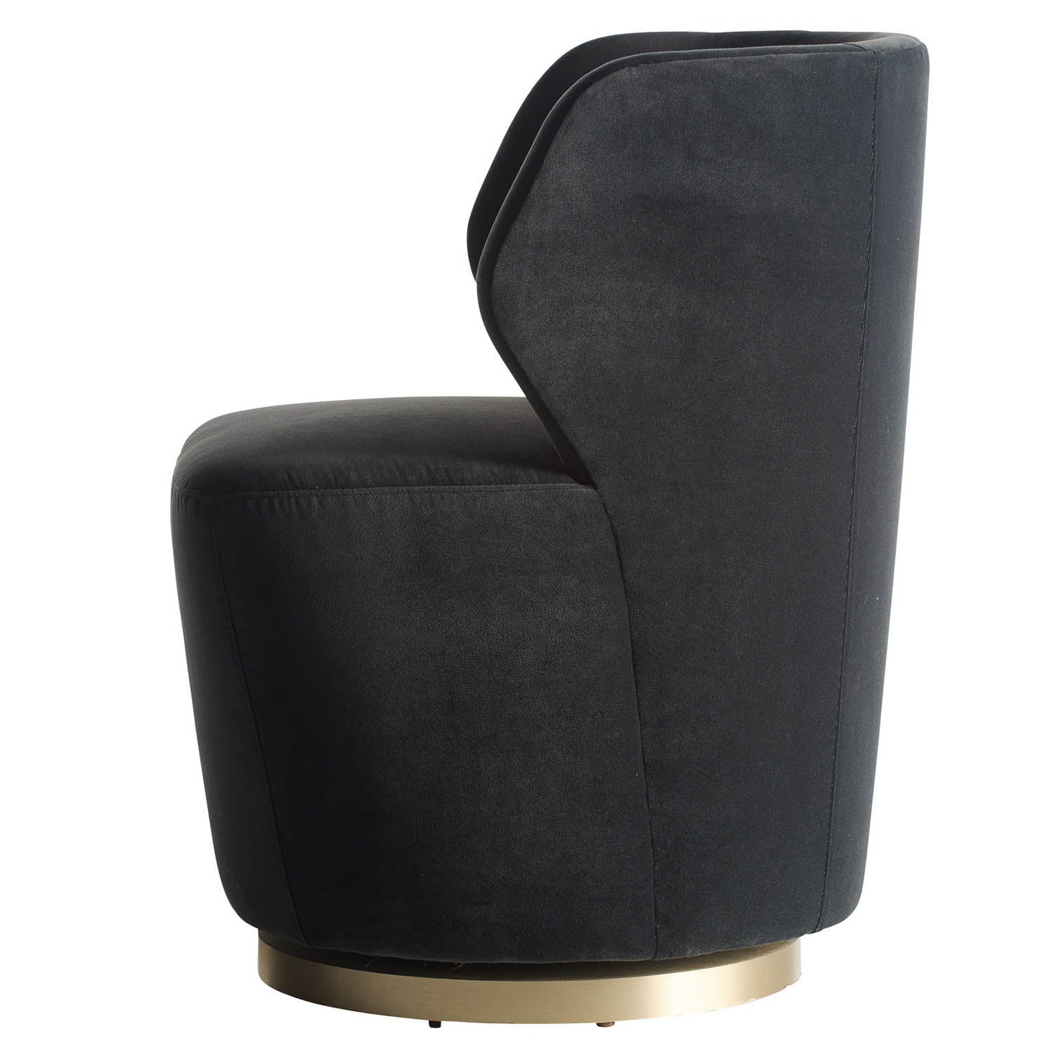 Arteriors Poppy Midnight Gray Velvet Swivel Chair