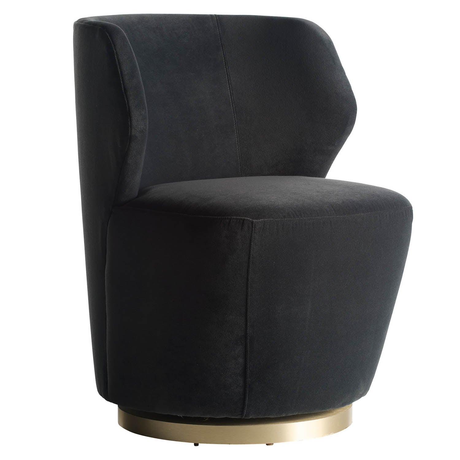 Arteriors Poppy Midnight Gray Velvet Swivel Chair