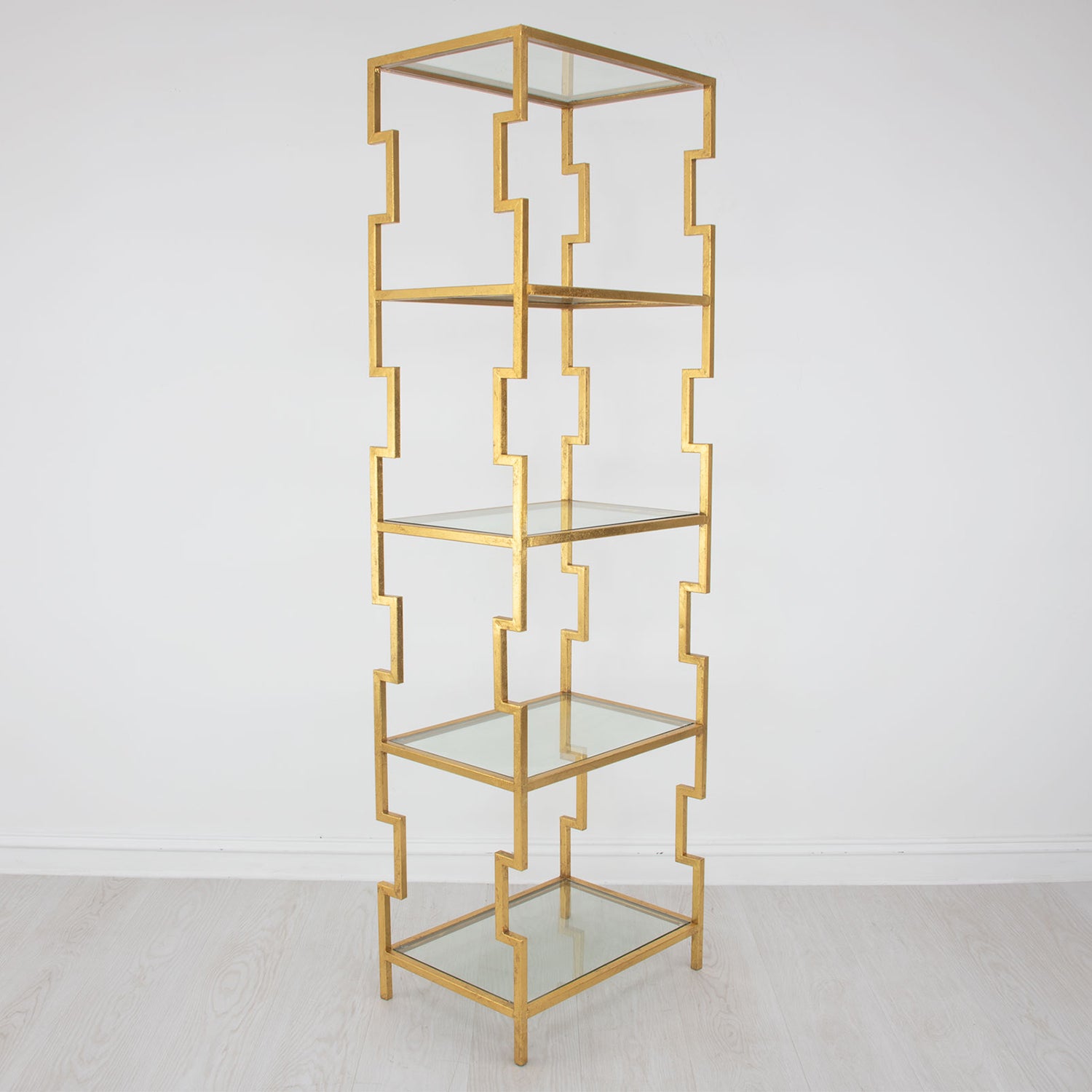 Transitional Modern Gold Bookcase