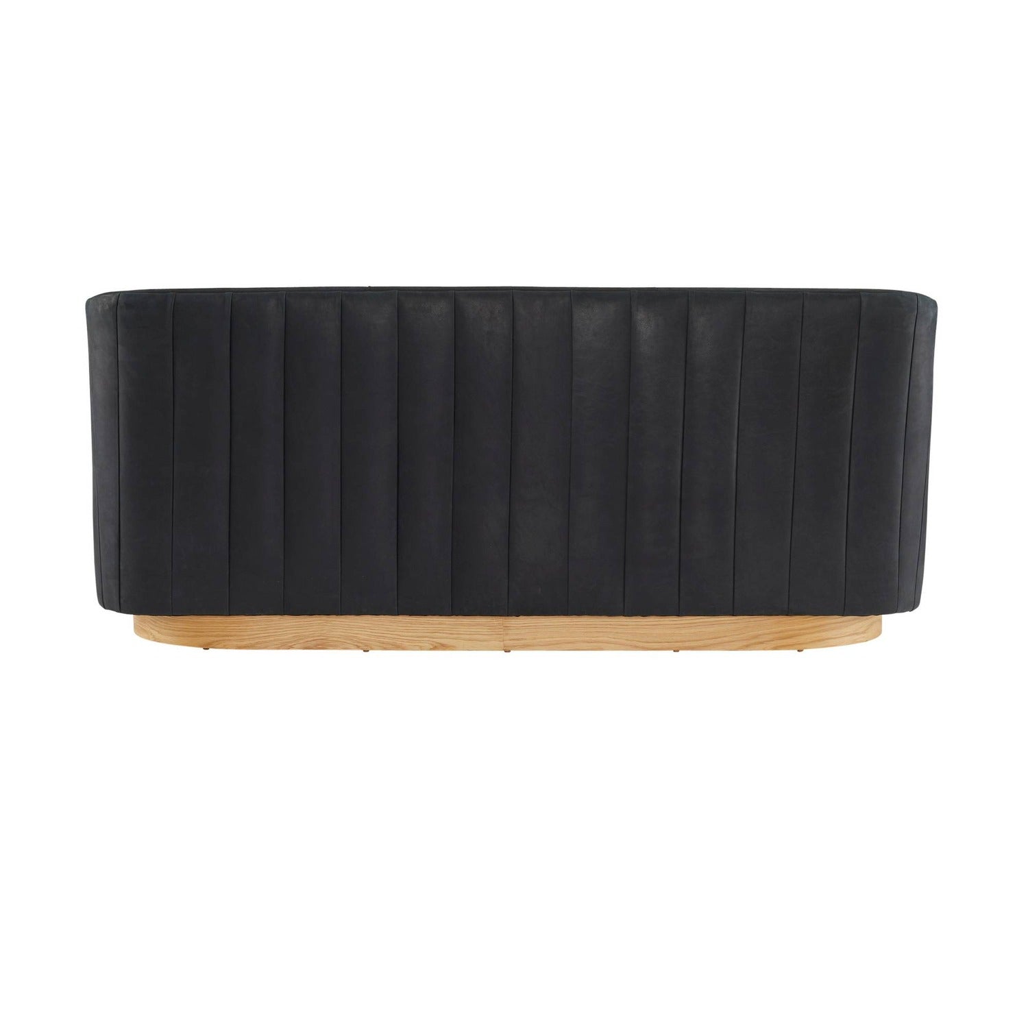 Arteriors Huxley Noir Leather White Oyster Sofa