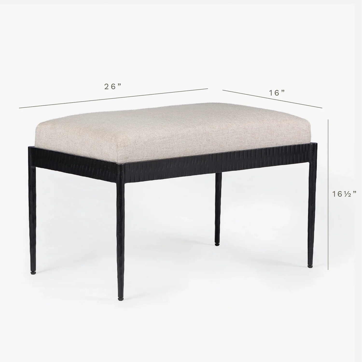MENO HOME x Co. House Designs Ferra Natural Hammered Ottoman